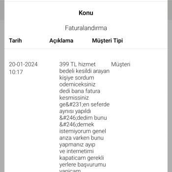 Millenicom Arıza Kaydına 400 TL