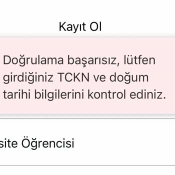 Baydöner Üniversite Öğrencisi Kayıt Doğrulama Sorunu