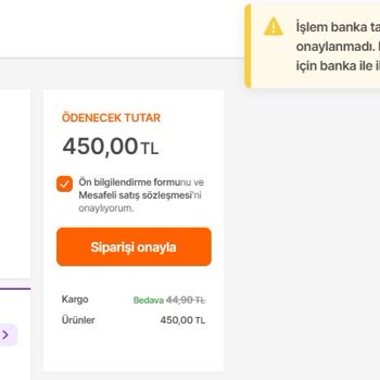 Hepsiburada Ziraat Banka Kart İle Satın Alma Problemi