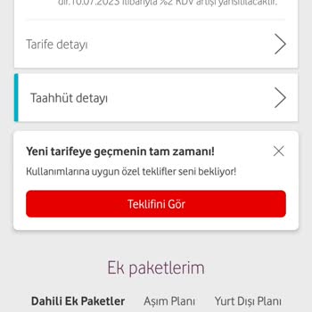Vodafone %100den Fazla Fiyat Artışı Ve Geçebileceğim Tarife Sunmayışı