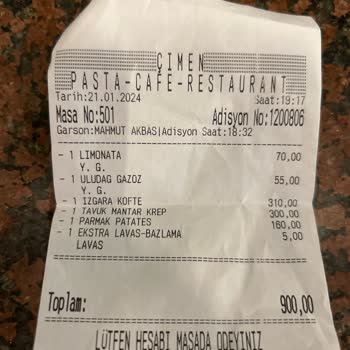 Çimen Pasta Restaurant Tek Kelimeyle Hüsran