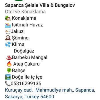 Sapanca Şelale Villa & Bungalov Memnuniyetsizliği