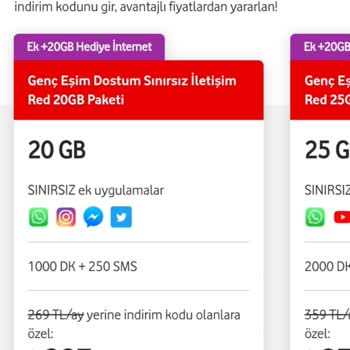Vodafone Paket İçeriğinde Değişiklik