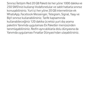 Vodafone Paket İçeriğinde Değişiklik