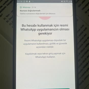 WhatsApp "Bu Hesabı Kullanmak İçin Resmi WhatsApp Uygulamanız Olmalı