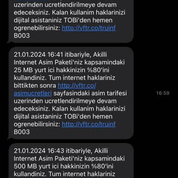 Vodafone Haksız İnternet Paket Kullanımı