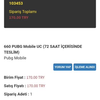 enucuzpubg.com 660 Uc Siparişimi Göndermedi