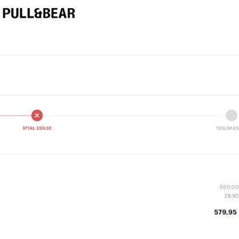 Pull And Bear Kargom Gelmedi Ve İptal Edildi.