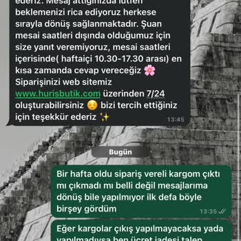 Huriş Butik Ödemesi Yapılan Ama Teslim Edilmeyen Ürünler!