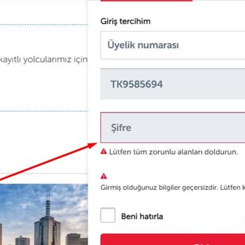 THY Login İşlemleri Sorunları