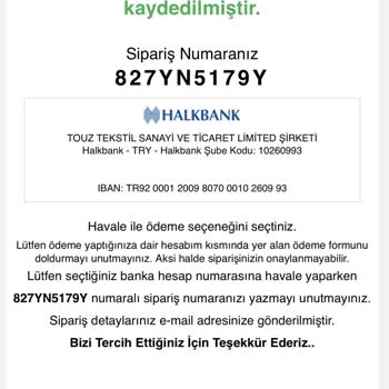 Yapı Kredi Bankası Havale Ödemesi Yaptım Siparişim İptal Edildi. Ödememi Geri İstiyorum