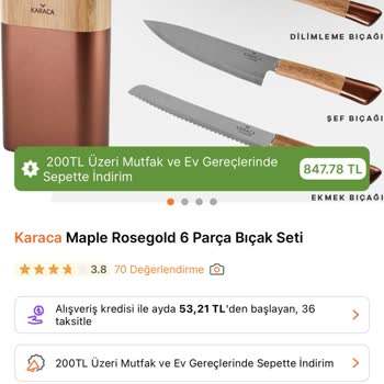 Karaca Züccaciye Kullanımdan Sonra Bozulan Cezve Ve Bıçak Seti