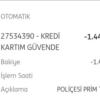 ING Kredi Kartı Güvende Poliçesinin İptali