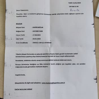 Nike Sportinn Kısa Sürede Yıpranan Ayıplı Ayakkabı