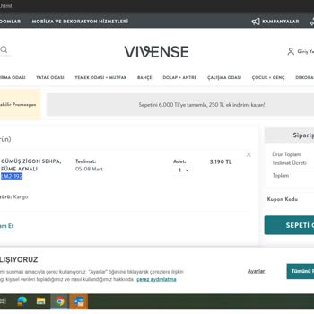 Vivense Sipariş Hayal Kırıklığı