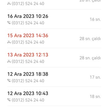 0312 524 24 40 Ankara Alan Kodlu Numaradan Sürekli Rahatsız Ediliyorum