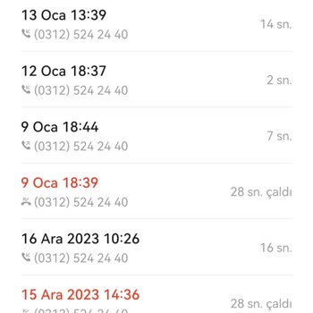 0312 524 24 40 Ankara Alan Kodlu Numaradan Sürekli Rahatsız Ediliyorum