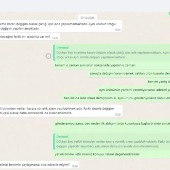 Derimod' Un Kusurlu Ürüne Para İadesi Yapmayıp, Başka Ürün Pazarlaması