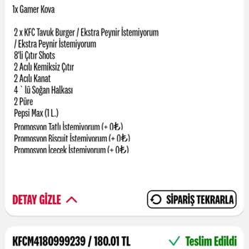 KFC Paramı İade Etmiyor