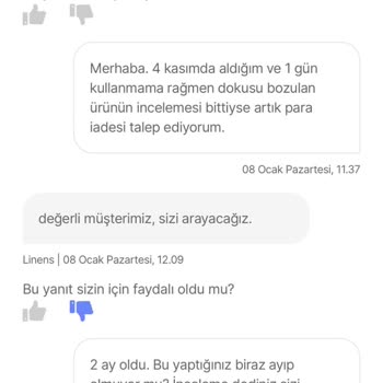 Linens Markaya Yakışmayacak Kalitesiz Ürünün Para İadesi Yapılmıyor