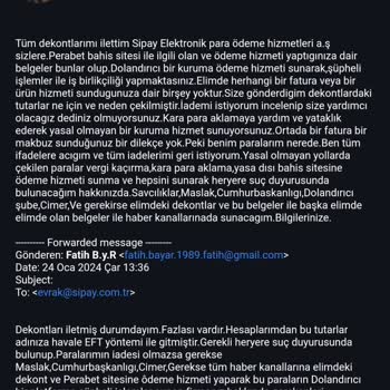 Sipay Elektronik Para Ödeme Bana Ulaşın