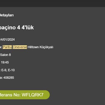 Paribu Cineverse Online Bilet Faturasına Ulaşamıyorum