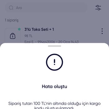 Shopier Kargo Kodu Vermiyor
