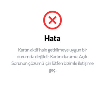Papara Kart Aktive Edememe!