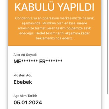 Ebebek / AGT Kargo Ürün Teslimatı Gecikmesi
