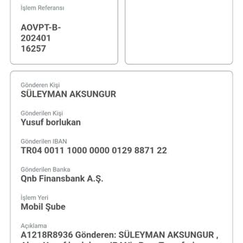 Türkiye QNB Finansbank Para İade Talebi