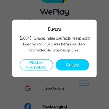 WePlay Hesaba Giremiyorum Hata Veriyor