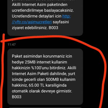 Vodafone'dan Asılsız Faturalandırma