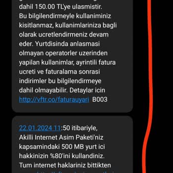 Vodafone'dan Asılsız Faturalandırma