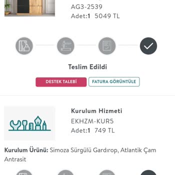 Vivense Gardırop Teslimatı Gecikmesi