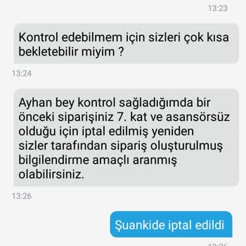 Bisu Su Siparişimi Teslim Etmiyor.