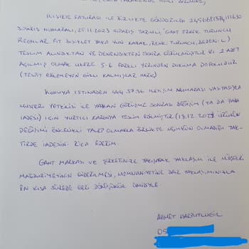 Gant Kusurlu Ürün İade-değişim Hakkında