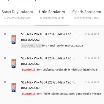 Trendyol Fatura Talebime Geri Dönmüyor