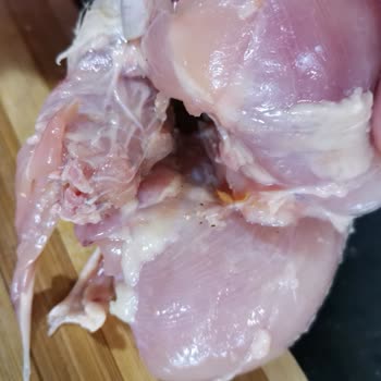 Lezita Bütün Tavuğun İçinden Yem Kalıntıları Var