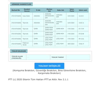 PTT Kargo Ürünü Teslim Etmiyor