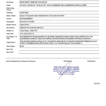 Media Markt'tan Alınan Telefon