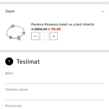 E-ticaret Marka Taklidiyle Dolandırıcılık Pandora Adı Kullanılarak Yapılan Hediye Çekilişi