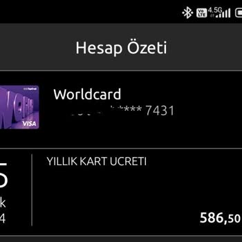 Yapı Kredi Worldcard Yıllık Kart Ücreti İade Talebi
