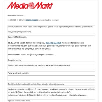 Media Markt Hasarlı Televizyonun Değişim Sürecinde Yaşanan Sorunlar