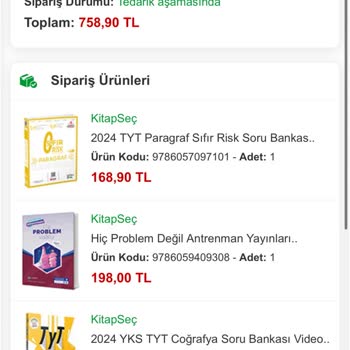 Kitapsec Tedarik Sıkıntısı