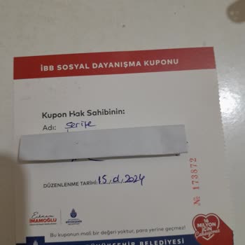 İBB - İstanbul Büyükşehir Belediyesi Kupon Desteği Nakdi Yardım