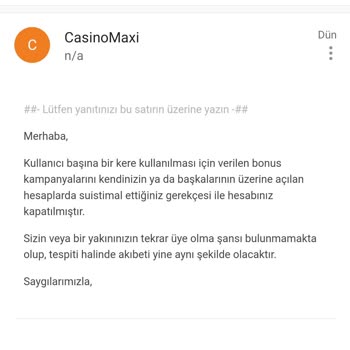 Casinomaxi Bakiyeme Çöktü Ödeme Yapmayıp Hesabı Kapattı