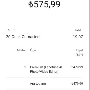 Facetune 2 Hesabımdan 575 Lira Çekildi