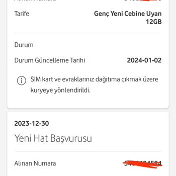 Vodafone Hattım Hala Kuryede Gözüküyor