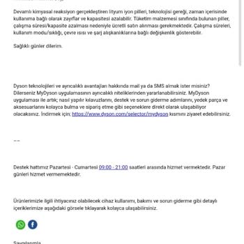 Dyson V8 Animal+ Batarya Sorunu