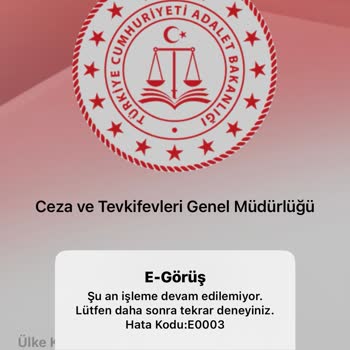 Adalet Bakanlığı E Görüş Hata